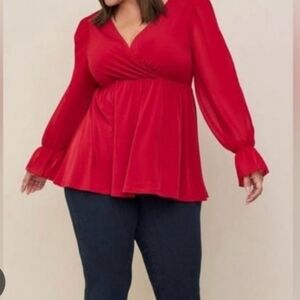 NWOT TORRID 2X BABYDOLL BLOUSE